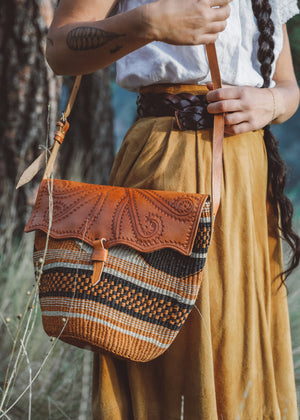 Weave & Wander | Sisal Crossbody Bag | Brown