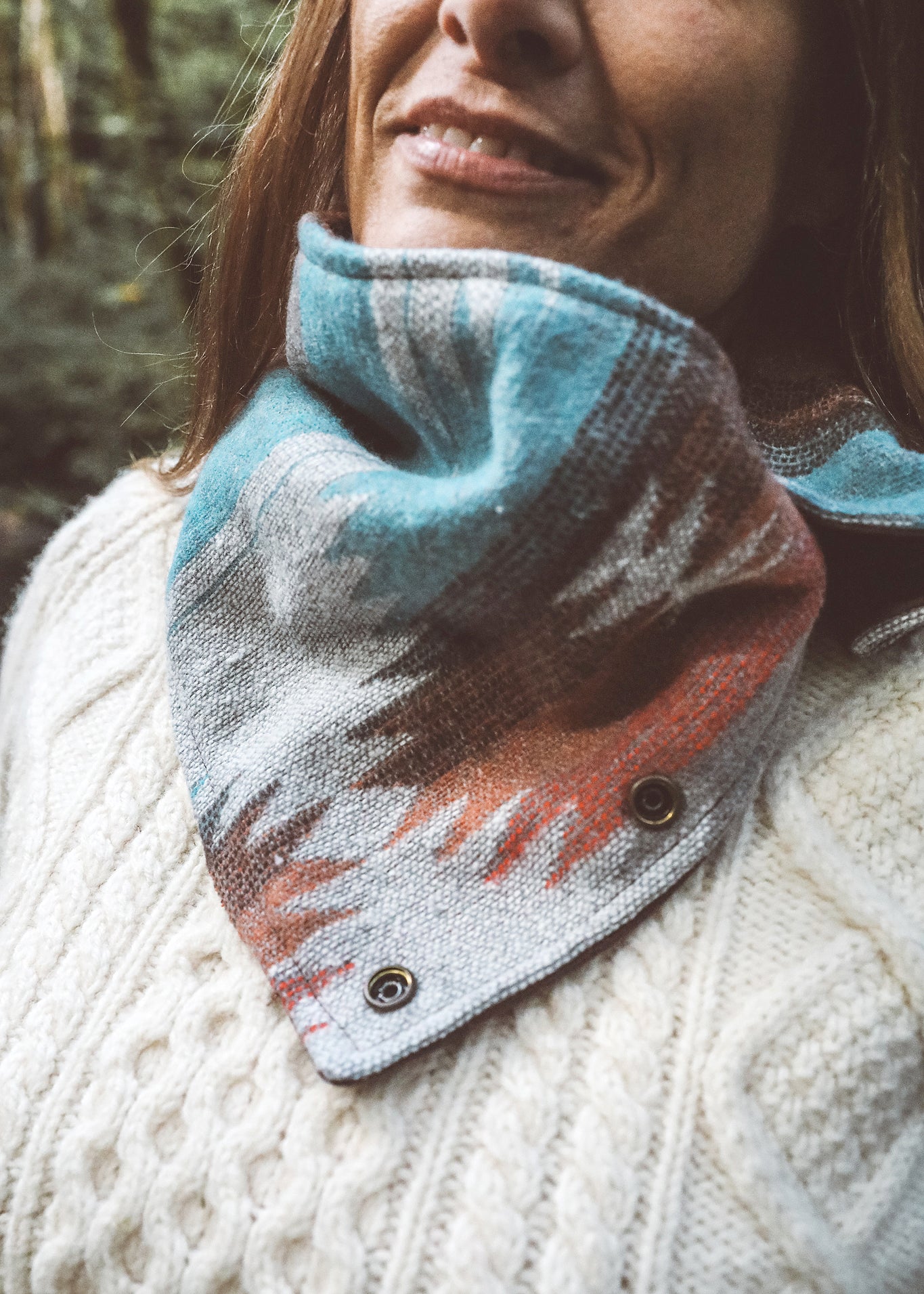 Wayfarer Cowl Neck Snap Scarf - Rustwood