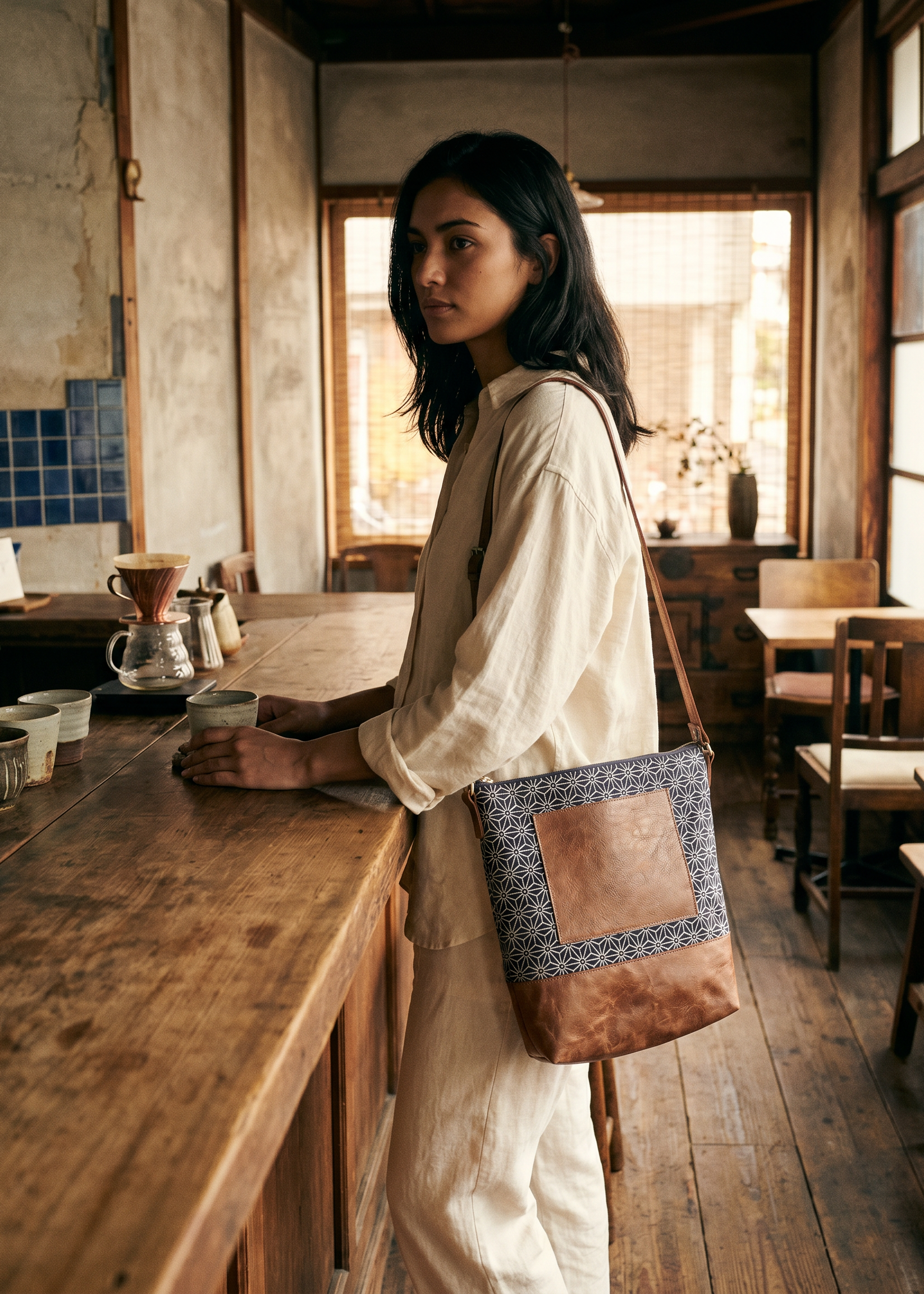 Brooklyn Carry-All | Indigo Geometric