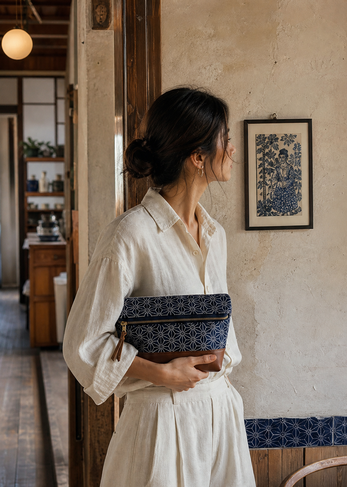Geometry Indigo Pouch - Geometric