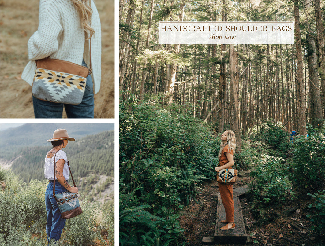 Waxed canvas handbags and backpacks with Pendleton wool panels, handcrafted in Canada for everyday and travel style