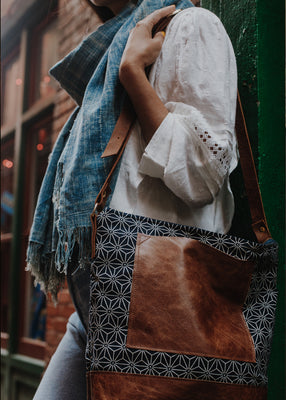 Leather carry all top